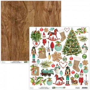 Бумага для скрапбукинга двухсторонняя Mintay Papers "Merry and Bright" MT-MBR-09, 30,5х30,5 см